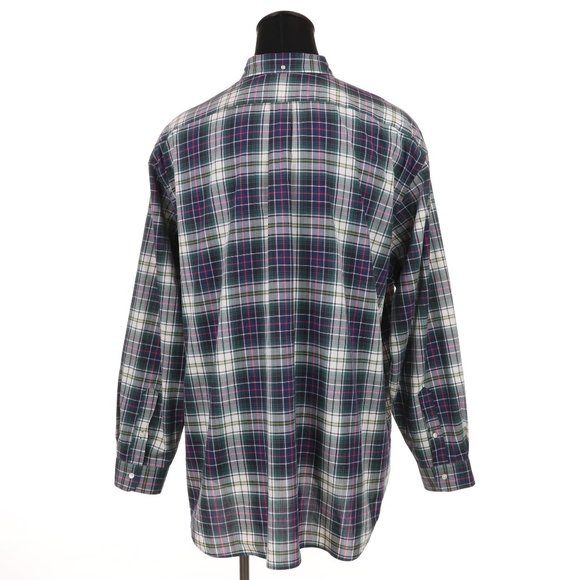 Ralph Lauren Long Sleeve Shirt Size 4XB Big - Green/Blue/White/Pink/Yellow Plaid - Picture 4 of 6